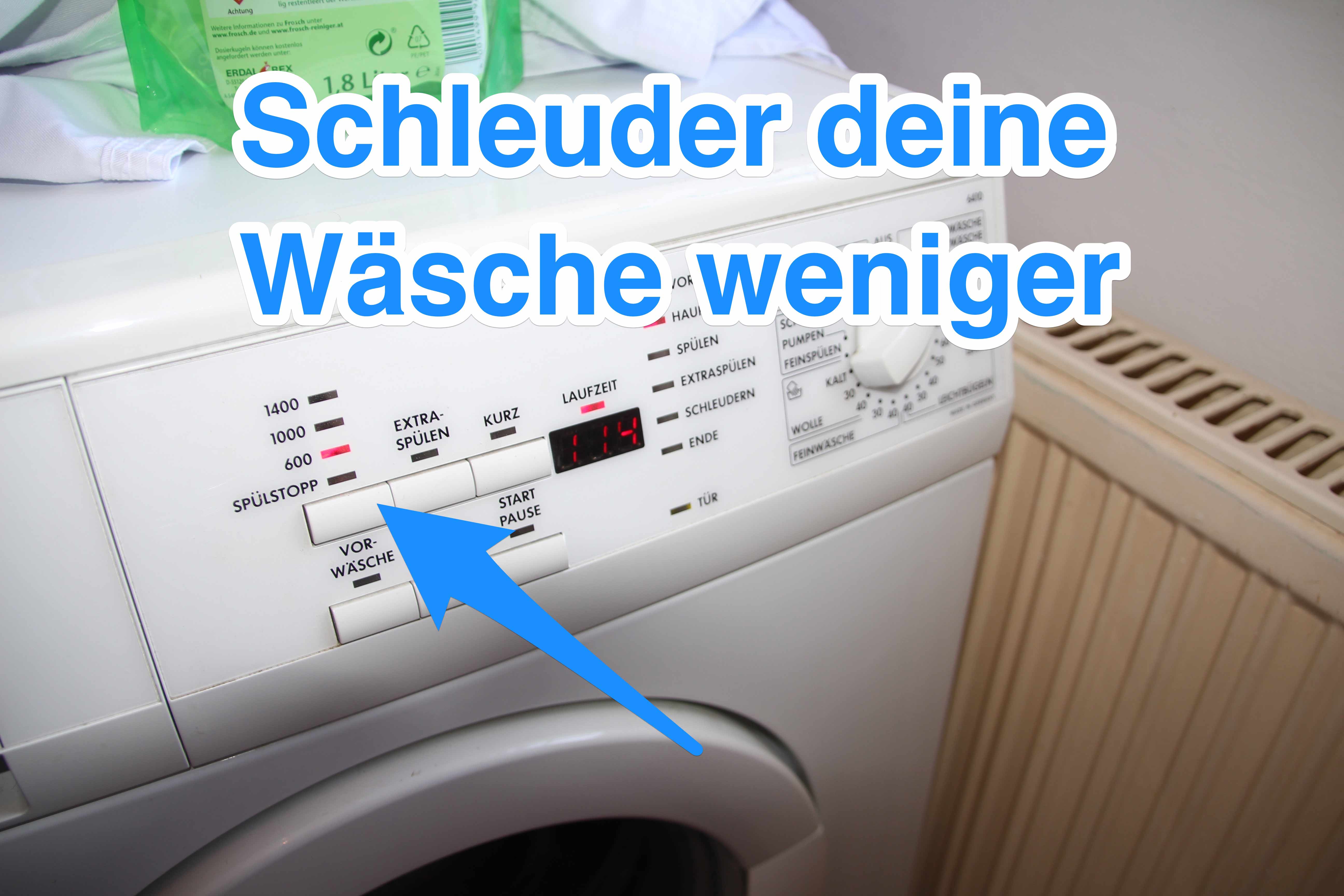 Wäsche Weniger Schleudern in der Waschmaschine